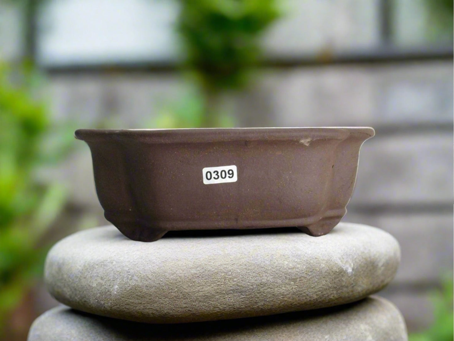 20cm Unglazed Bonsai Pot | Floral | 20cm x 17cm x 8cm | Brown