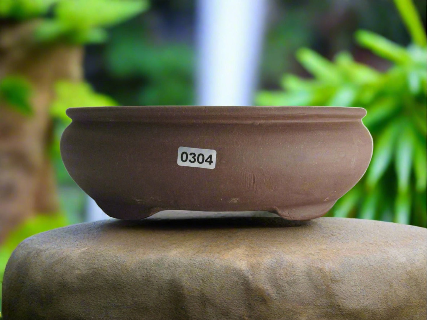 20cm Unglazed Bonsai Pot | Oval | 20cm x 17cm x 7cm | Brown