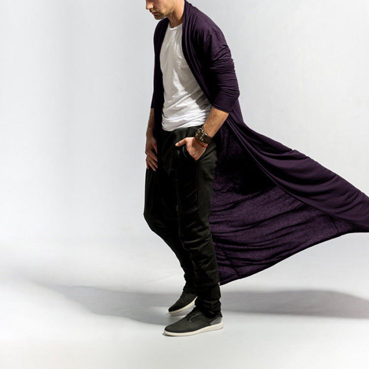 Men's Fashion Casual Long Slim Trench Coat