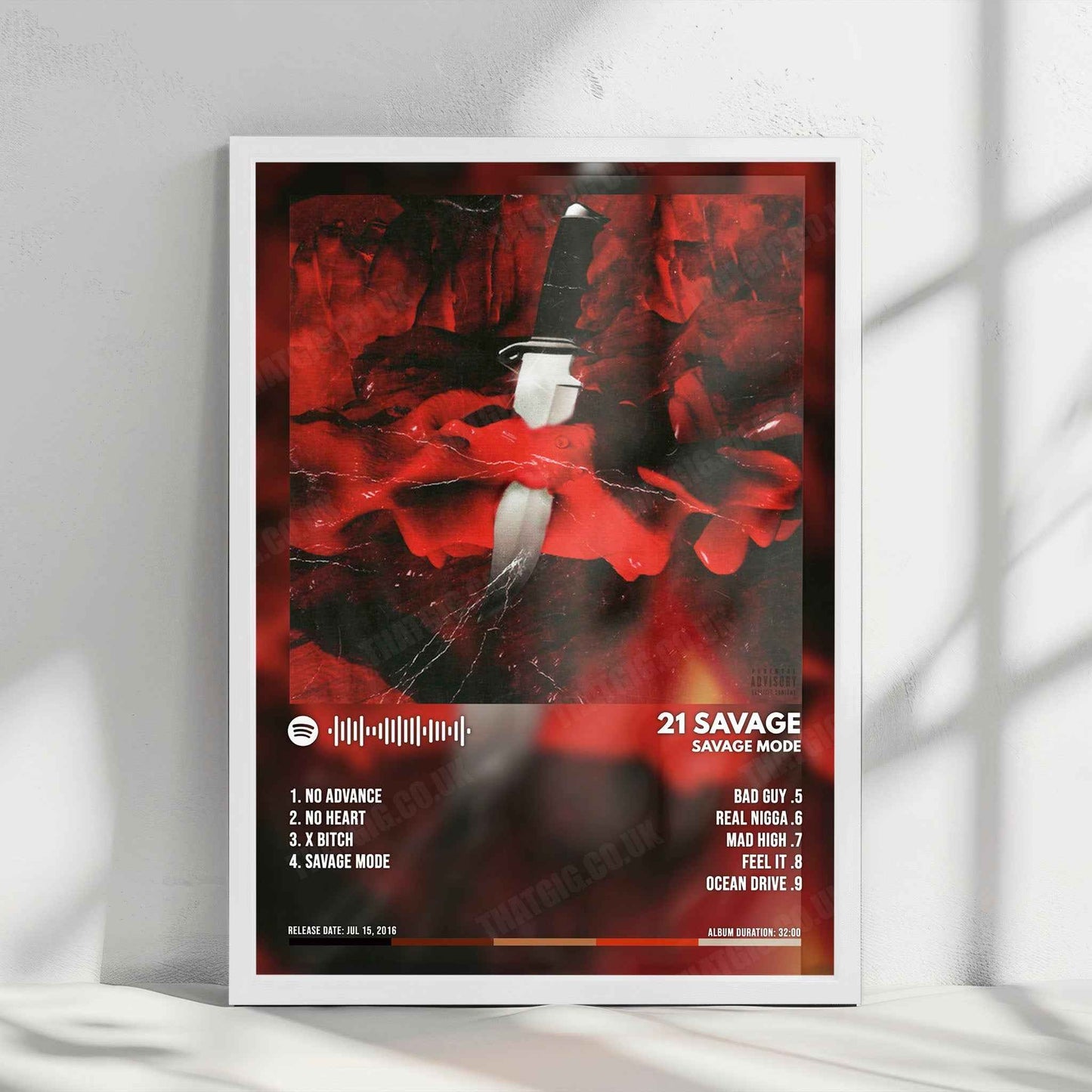 21 Savage "Savage Mode" Album Cover Poster - with Complete Tracklist