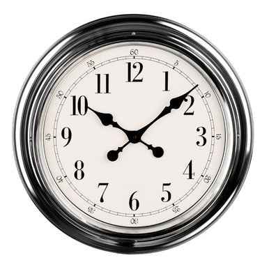 Pelo Chrome Finish Wall Clock