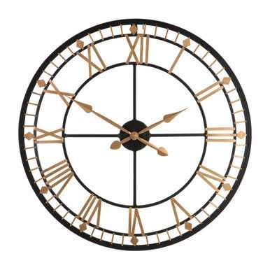 Vitus Black And Gold Metal Wall Clock