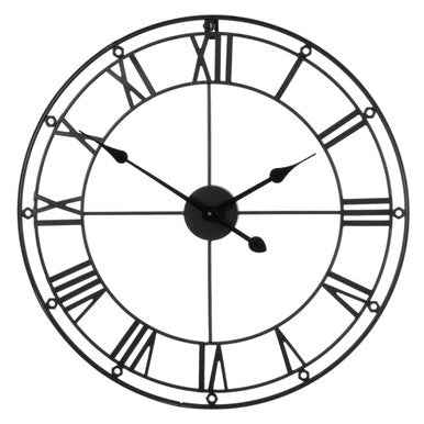 Baywood 59cm Dia Matt Black Metal Wall Clock