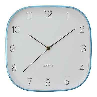 Elko Square Blue Finish Case Wall Clock