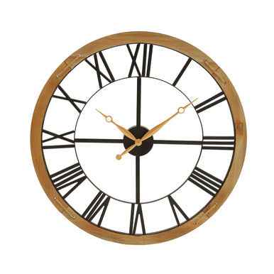 Vitus Black Metal Wall Clock with Gold F