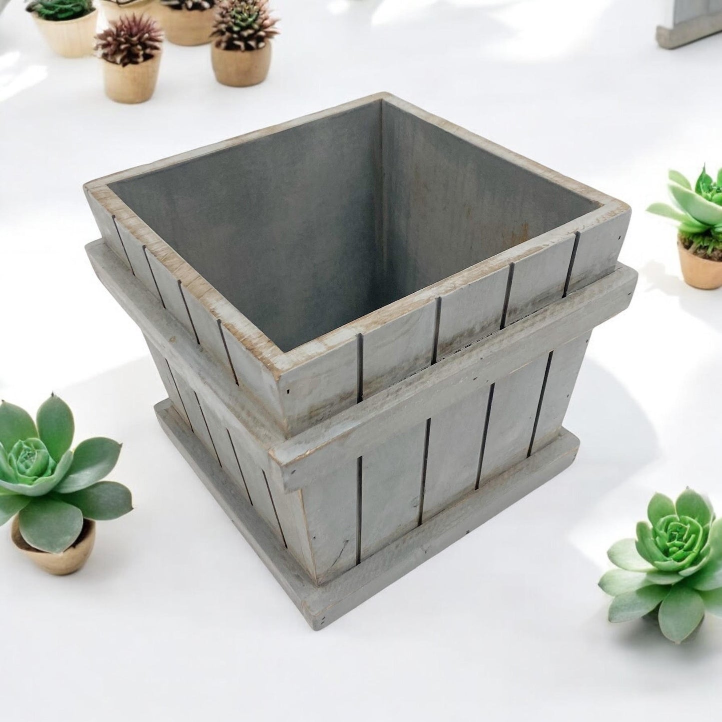20CM WOODEN PLANTER