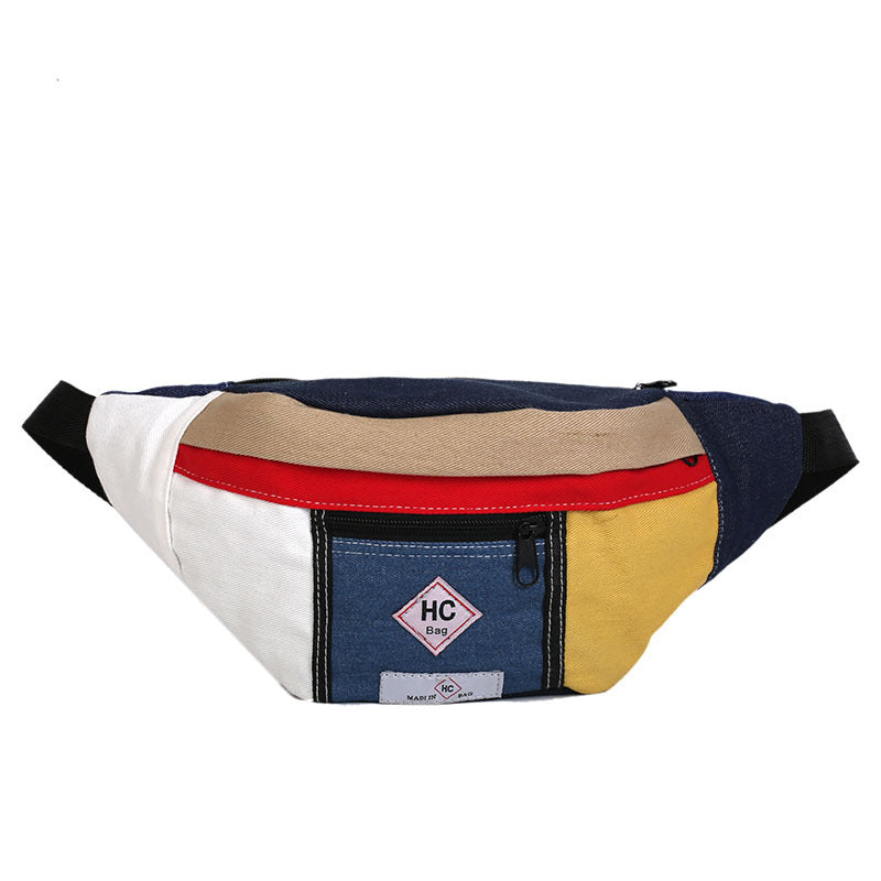 Contrast canvas bag mini sports chest
