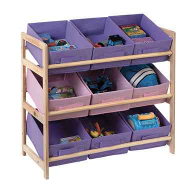 9 Canvas Tubs Kids Storage Unit