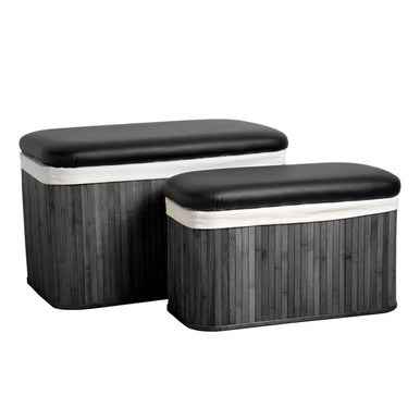 Bambi Set Of Bamboo Storage Ottoman