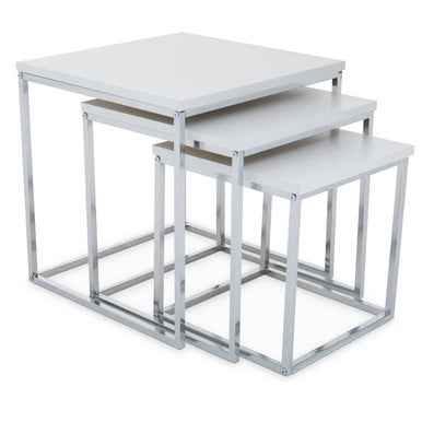 Fulton Matte White Nest Of 3 Tables With