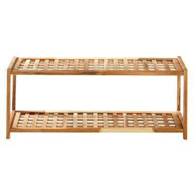 Parker Walnut Wood Bathe Two Tier Shoe Rack
