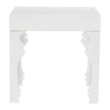 Luis White High Gloss Side Table