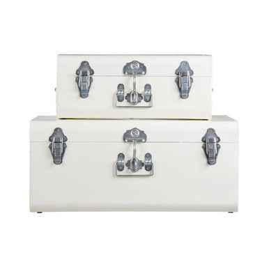 Parley Set Of Two Ivory Storage Trunks