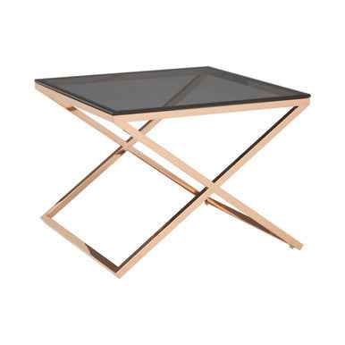 Montril Glass Top Criss Cross End Table