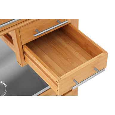 Harlow Bamboo Four Drawer Kitchen Trolley