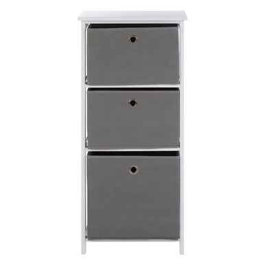 Lindo 3 Grey Fabric Drawers Cabinet