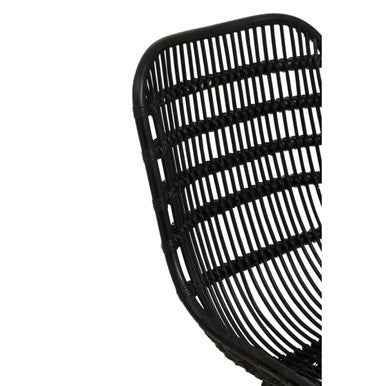 Lagom Curved Black Natural Rattan Chair