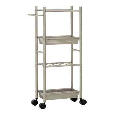 Dara 4 Tier Brush Nickel Trolley with 2 Baskets