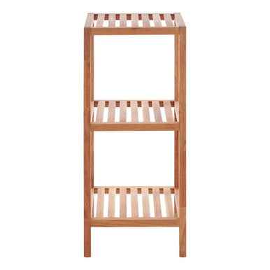 Salon 3 Tier Walnut Wood Bathroom Shelf Unit