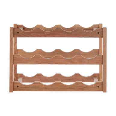 ARLA 3 Tier Walnut Wood Wine Rack