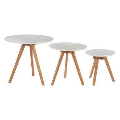 Nostra Set Of 3 Side Tables With Tapered Legs