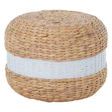 Ashby Seagrass Pouffe with White Stripe.
