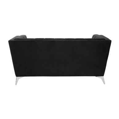 Hansa Two Seat Black Velvet Sofa