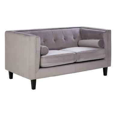 Felisa Two Seater Grey Velvet Sofa