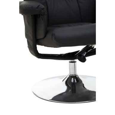 Denton Black Leather Effect Recliner