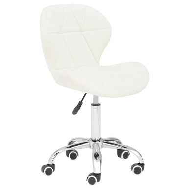 Franki White Velvet Quilted Home Office Chair