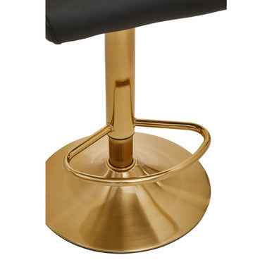 Baina Black And Gold Bar Stool With Round Base