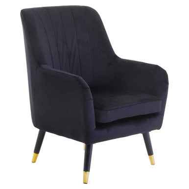 Loretta Black Velvet Accent Chair