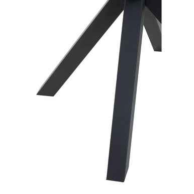 Salford Glass Top Dining Table With Black Metal Legs