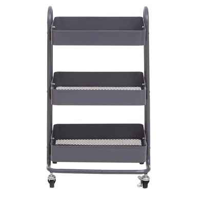 Acero Three Tier Grey Metal Trolley