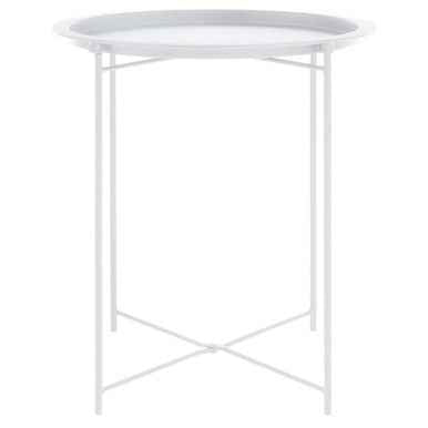 Acero Round White Side Table