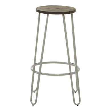 District Grey Finish Metal Frame Bar Stool