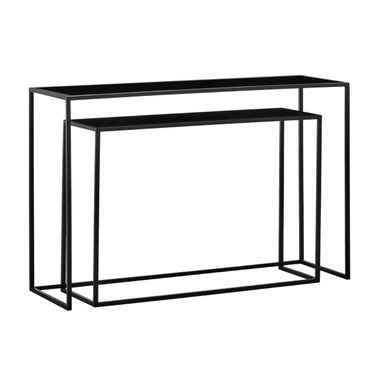 Avento Set Of Two Black Console Tables