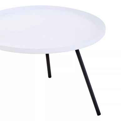 Trosa Two Tier White and Black Side Table
