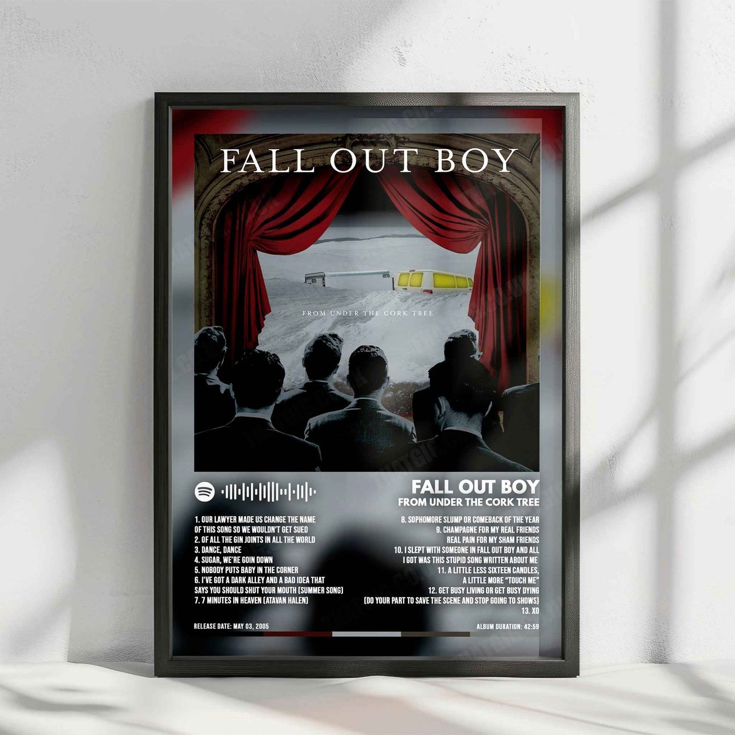 Fall Out Boy "From Under the Cork Tree" Album Cover Poster - with Complete Tracklist