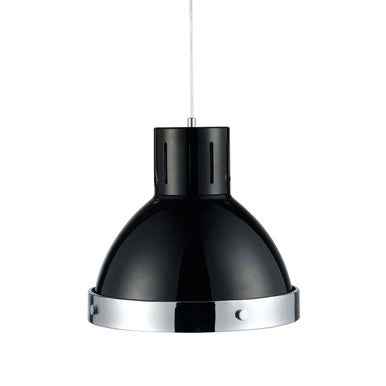 Jasper Black and Chrome Bell Shaped Pendant Light