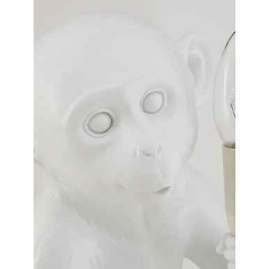 Boho White Finish Monkey Lamp