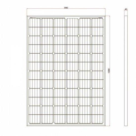 250W 12V solar panel with 5m cable