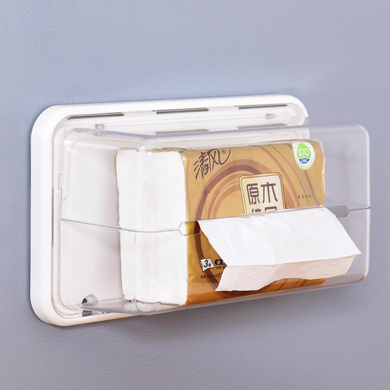 Refrigerator Shelf Magnet Free Perforated Cling Film Storage Rack Tissue Storage Box Side Wall Hanger Storage Box