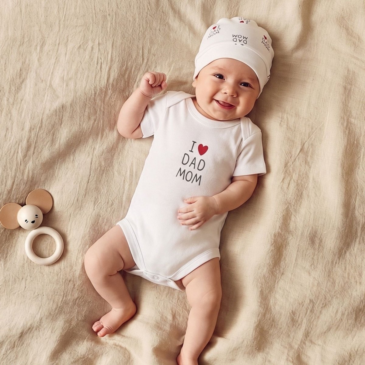 HelloBaby Baby Bodysuit, Hat & Footed Sleepsuit Set (Newborn to 6 Months)