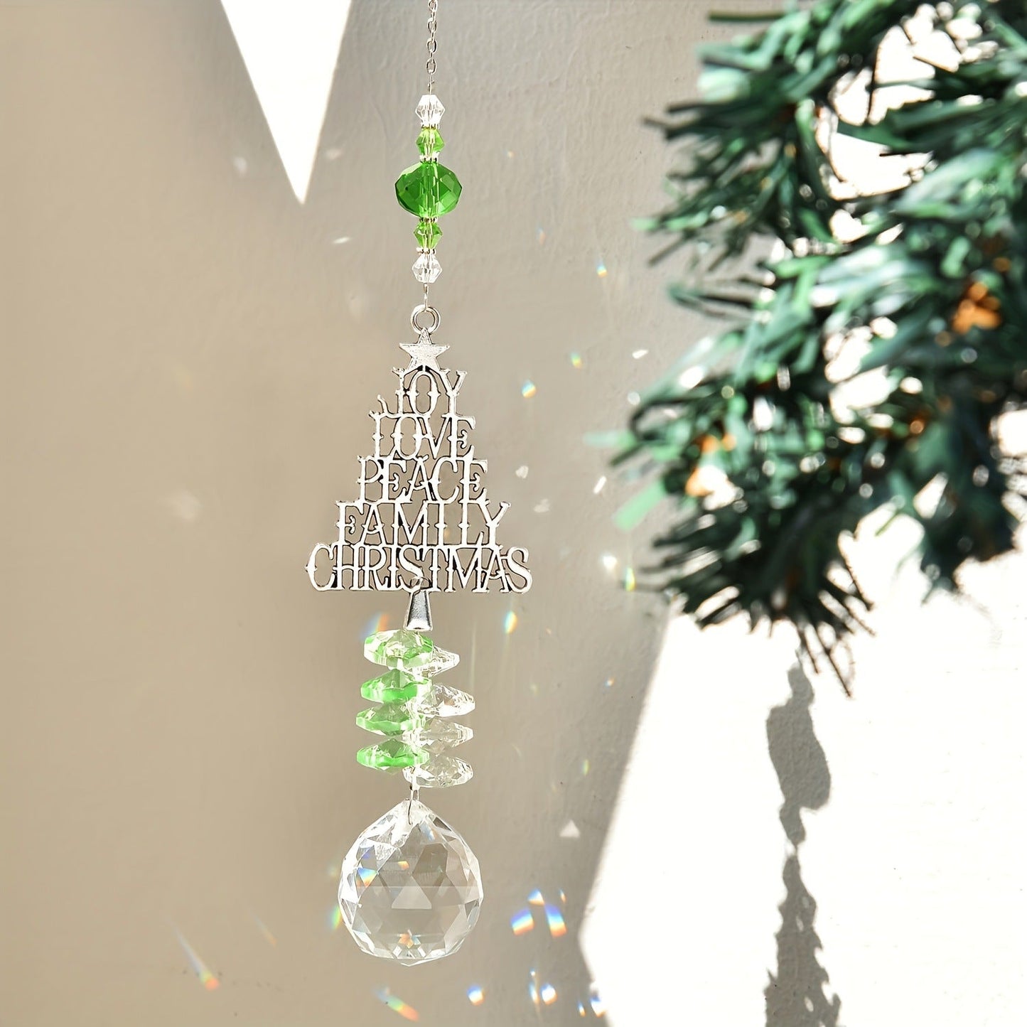 Christmas Sun Catcher Crystal Christmas Tree Pendant