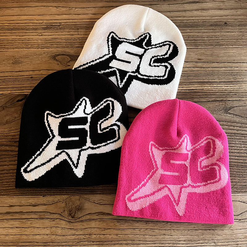 Knitted Hats Hip-hop Style Letter Caps Warm Outdoor Wear