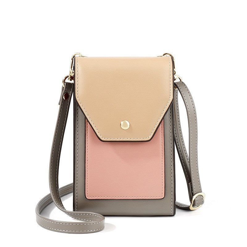 Contrast color vertical mobile phone bag
