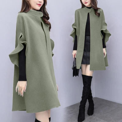 Mid-length woolen coat