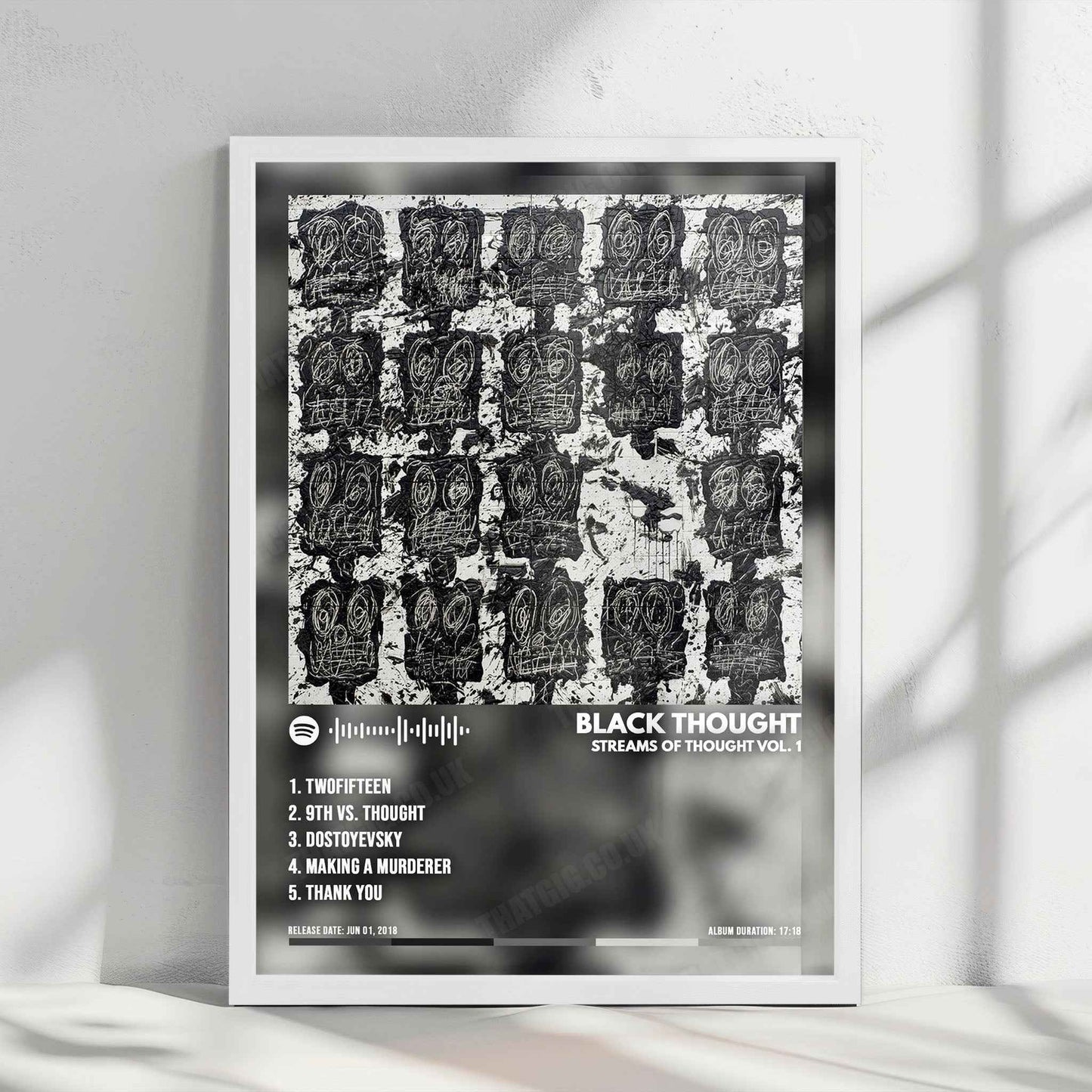 Black Thought "Streams of Thought, Vol. 1 " Album Cover Poster - with Complete Tracklist