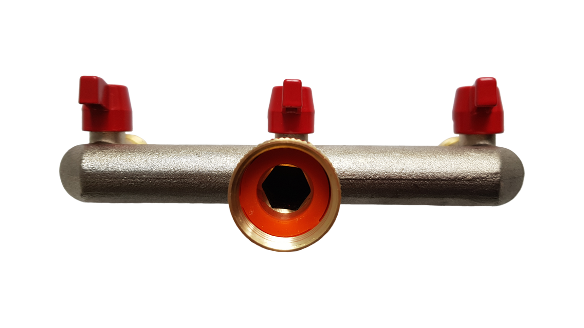 Three Way Tap Splitter Brass 3/4" BSP